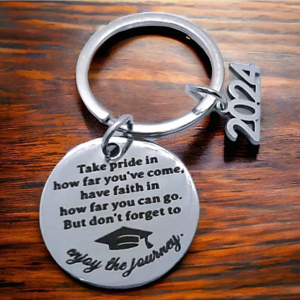 NEW Graduate Gift Bag Charm Stainless Steel Keychain Key Chain Inspiration